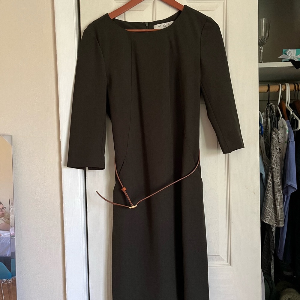MM. Lafleur Olive Green Belted Dress